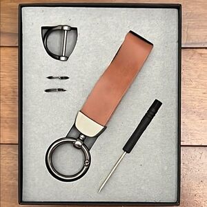 Elegant Tan Cow Leather Key Holder